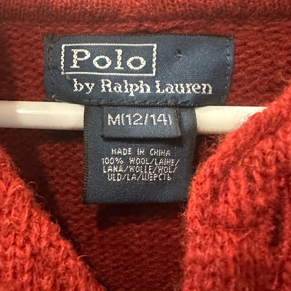 Kids Ralph Lauren Rust/Brown/Black Hooded Sweater with Moose Design - Picture 3 of 7